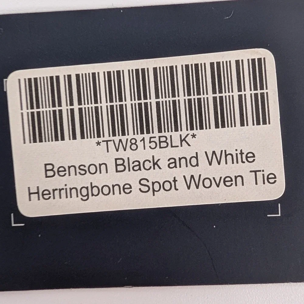 Charles Tyrwhitt Silk Woven Tie Black Herringbone Polka Dot Classic Timeless